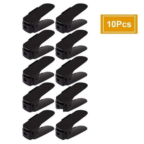 Loyally Elegant shoe rack 10pcs---black Adjustable EZ Shoe Space Saver