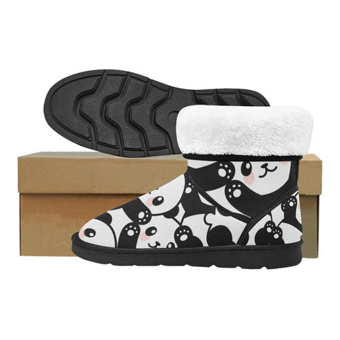 e-joyer Custom High Top Unisex Snow Boots (047) Cute Panda Custom High Top Unisex Snow Boots (Model 047)