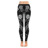 Black and white Enchanting flower Low Rise Leggings