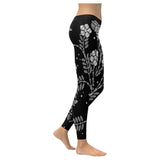 Black and white Enchanting flower Low Rise Leggings