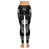 Black and white Enchanting flower Low Rise Leggings