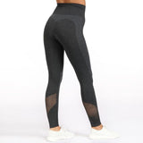 Loyally Elegant Activewear Black Gray / L Solid Mesh Push Up Fitness Legging