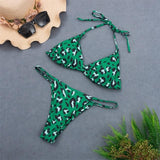 Loyally Elegant bikini green leopard / S Low Waist Vikki Bikini