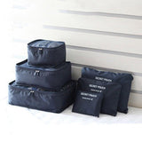 Waterproof 6pc Travel Storage Bag Organizer