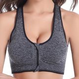 Loyally Elegant sports bra Gray / L Zipper Shockproof Sports Bra