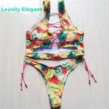 Loyally Elegant swimsuit Fruits / L Graffiti Thong Bikini Swimsuit