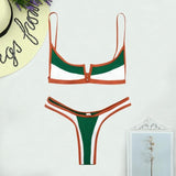 Loyally Elegant swimsuit green / S Micro V-bar Bikini