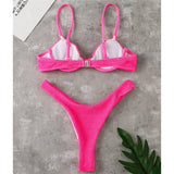 Loyally Elegant swimsuit Hot Pink / M Ribbed Underwire Sweet High cut Bikini