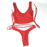 Loyally Elegant swimsuit red / S Bhad Bae Low Waist Split Bikini