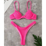 Loyally Elegant swimsuit Ribbed Underwire Sweet High cut Bikini