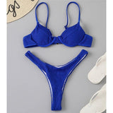 Loyally Elegant swimsuit Royal Blue / L Ribbed Underwire Sweet High cut Bikini