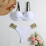 Loyally Elegant swimsuit white / S Micro V-bar Bikini